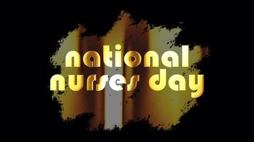 NATIONAL NURSES DAY golden text badge banner loop video