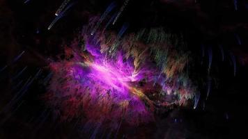 Digital 3D art flight to Nebula Pulsar Galaxy video
