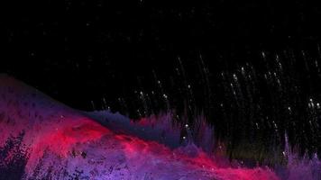 vuelo espacial volando a la nebulosa misteriosa púrpura brillante video