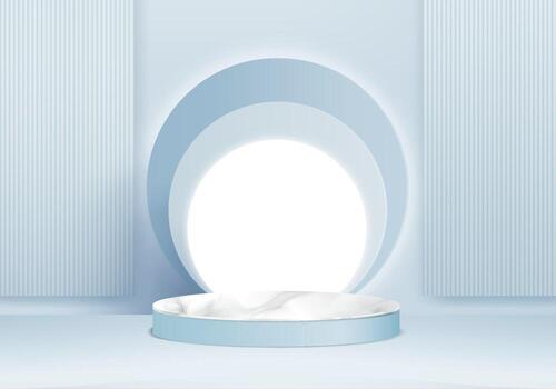 Cylinder abstract minimal scene with geometric platform Summer background vector 3d rendering with podium stand to show cosmetic products Stage showcase on pedestal modern 3d studio blue pastel