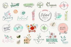 Set of badges and elements for beauty and natural products vector