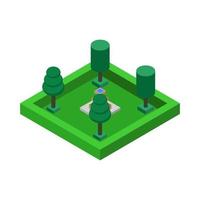 Isometric Park On White Background vector