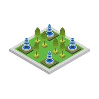 Isometric Park On White Background vector