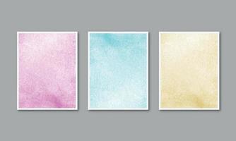 Set of watercolor hand painted background texture aquarelle abstract emerald backdrop horizontal template vector