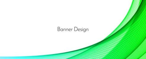 Fondo de banner de diseño de onda decorativa moderno verde abstracto vector