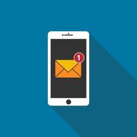 New email notification on mobile phone vector