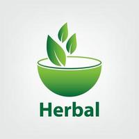 Green herbal logo template herbal 100 vector