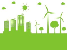 Green cities help the world with eco friendly concept ideas vector