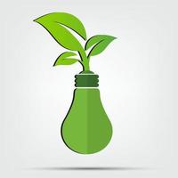 concepto de energía verde ecología ahorro de diseño digital en bombillas vector