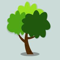 icono de árbol verde con hermosas hojas vector