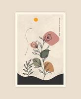 Modern Abstract Botanical Line Art Vector Illustration With Two Birds Background  Suitable For Books Covers Brochures Flyers Social Posts Etc