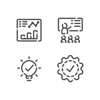 Vector illustration of business report idea mentor award line icon