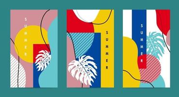 fondo de cartel de diseño de verano de arte abstracto de moda vector