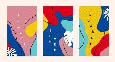 Trendy abstract art Summer layout poster background vector