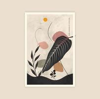 Fondo abstracto botánico minimalista y elegante moderno adecuado para imprimir como pintura decoración de interiores publicaciones sociales folletos portadas de libros