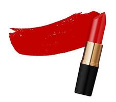 Splash red lipstick on background vector