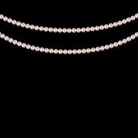 Realistic string of pearls on black background vector
