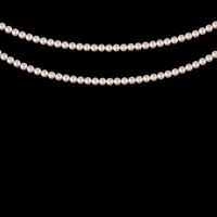 Realistic string of pearls on black background vector