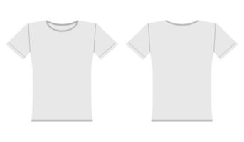 camiseta blanca en blanco delante y detrás vector