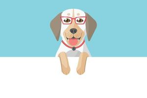 Cute dog face with paws up on border vector