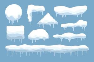 Set of snow caps vector