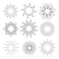Set of different fireworks icons vector