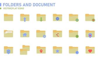 Folders and Document Flat Icon vector