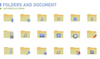 Folders and Document Flat Icon vector