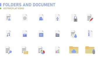 Folders and Document Flat Icon vector