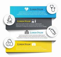 Medical label infographic and line icon vector