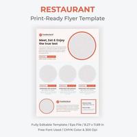 Latest Food Restaurant Flyer Template For promoting Restaurant services company vector