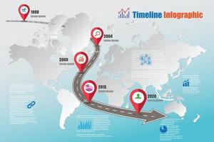 Business roadmap timeline infographic world designed for abstract background template milestone element modern diagram process technology digital marketing data presentation chart Vector illustration