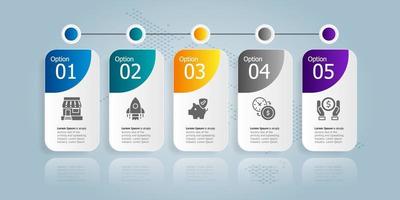 horizontal infographic presentation element template vector