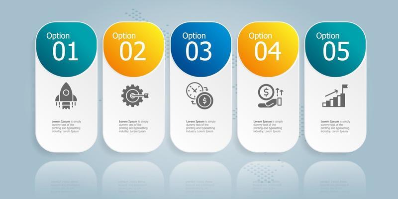horizontal infographic presentation element template