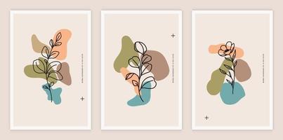 Fondo abstracto botánico minimalista y elegante moderno adecuado para imprimir como pintura decoración de interiores publicaciones sociales folletos portadas de libros vector