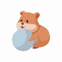 Cute hamster with ball clipart vector design