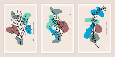 Fondo abstracto botánico minimalista y elegante moderno adecuado para imprimir como pintura decoración de interiores publicaciones sociales folletos portadas de libros