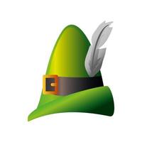 happy st patricks day leprechaun hat with feather vector