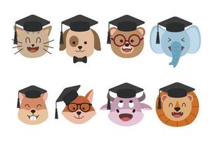 Animal face with graduation cup vector