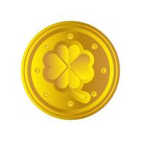 happy st patricks day gold coins treasure icon detailed style vector