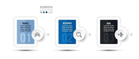 Infographic business template with step or option design vector