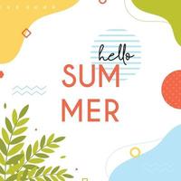 hola tarjeta de cartel de verano vector