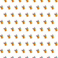 Vector seamless pattern with gift boxes on white background Christmas New Year holidays birthday background Vector illustration Perfect for wrapping paper background texture for textile fabric