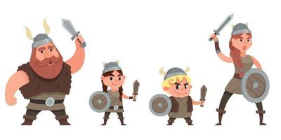 Rejoicing viking family vector