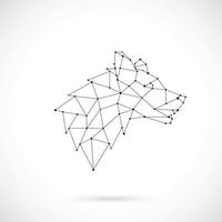 Geometric Wolf silhouette vector