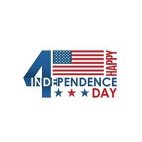 Happy 4th of July holiday lettering banner vector