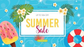 Summer sale flyer vector