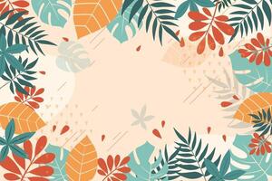 tropical leaf background templat vector