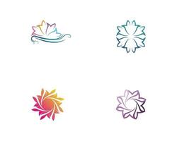 Vector set of floral patterns on a white background