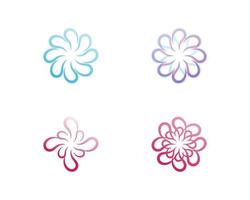 Vector set of floral patterns on a white background